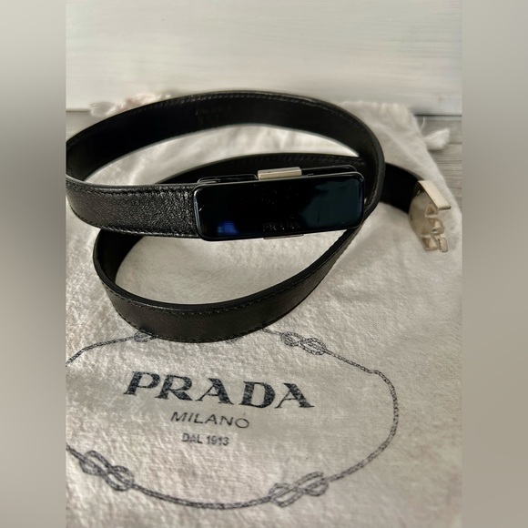 Authentic Vintage Prada Black leather belt - Picture 1 of 10